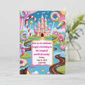 Invitation de fête d'anniversaire Candyland pour e (Debout devant)