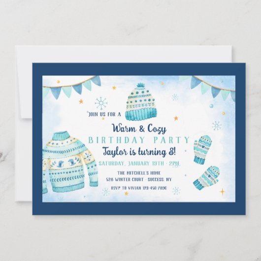 Invitation de fête d'anniversaire chaleureuse et c (Devant)