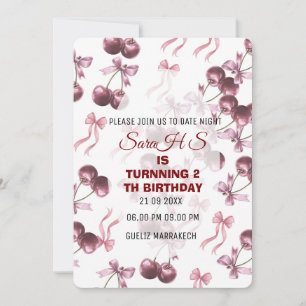 Invitation de fête d'anniversaire Cherry Sweet, Nœ