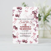 Invitation de fête d'anniversaire Cherry Sweet, Nœ (Debout devant)
