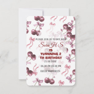 Invitation de fête d'anniversaire Cherry Sweet, Nœ