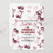 Invitation de fête d'anniversaire Cherry Sweet, Ru (Devant / Derrière)