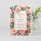 Invitation de fête d'anniversaire Chic Blush Rose (Debout devant)
