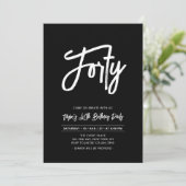 Invitation de fête d'anniversaire Chic Forty 40 an (Debout devant)
