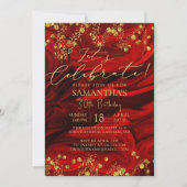 Invitation de fête d'anniversaire Chic Red (Devant)
