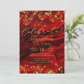 Invitation de fête d'anniversaire Chic Red (Debout devant)