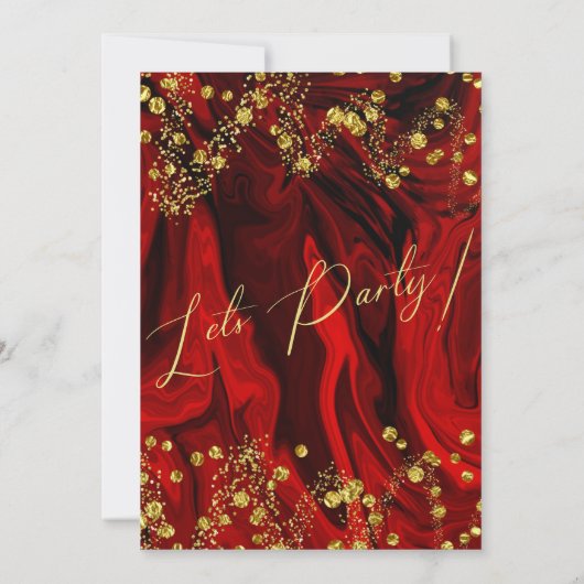 Invitation de fête d'anniversaire Chic Red (Dos)