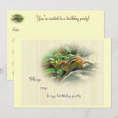 Invitation de fête d'anniversaire - Chipmunk (Devant / Derrière)