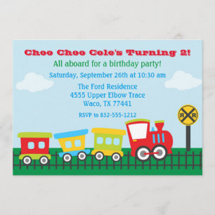Invitation de fête d'anniversaire - Choo Choo Trai