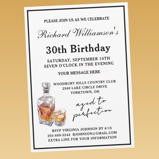 Invitation de fête d'anniversaire classique élégan