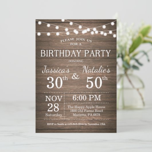 Invitation de fête d'anniversaire conjointe pour a (Debout devant)