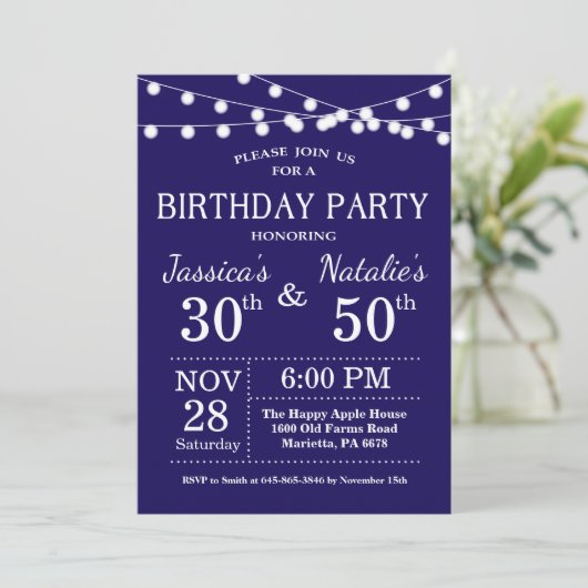Invitation de fête d'anniversaire conjointe pour a (Debout devant)