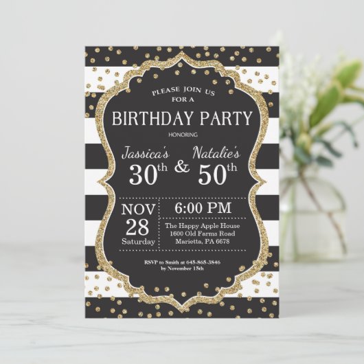 Invitation de fête d'anniversaire conjointe pour a (Debout devant)