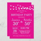 Invitation de fête d'anniversaire conjointe pour a (Devant / Derrière)