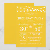 Invitation de fête d'anniversaire conjointe pour a (Devant / Derrière)
