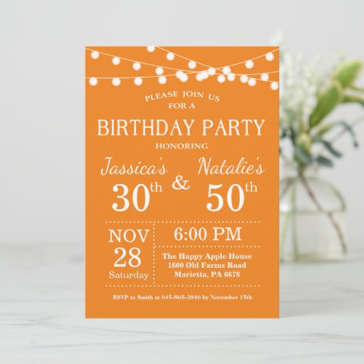 Invitation de fête d'anniversaire conjointe pour a (Debout devant)