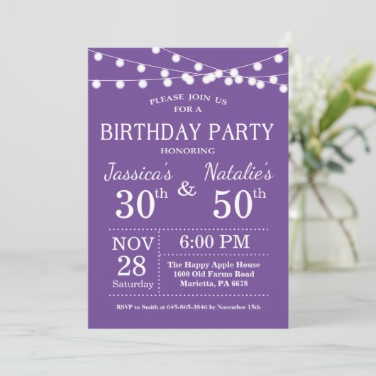 Invitation de fête d'anniversaire conjointe pour a (Debout devant)