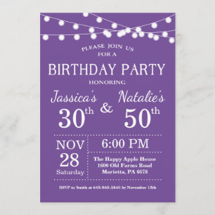 Invitation de fête d'anniversaire conjointe pour a