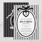 Invitation de fête d'anniversaire Coquette à ruban (Devant / Derrière)