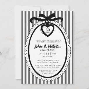 Invitation de fête d'anniversaire Coquette à ruban