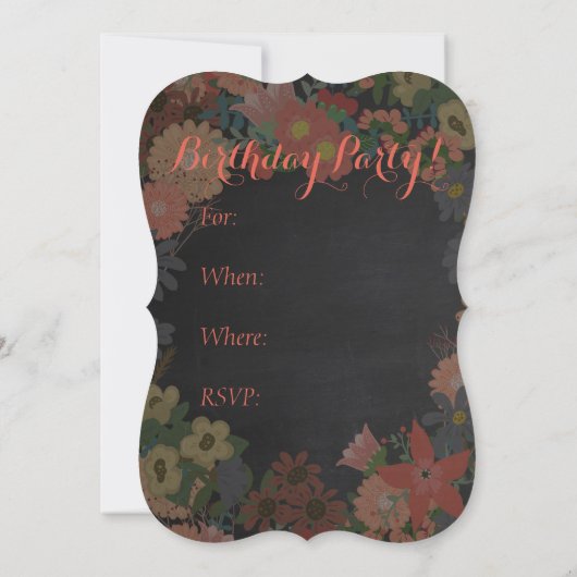 Invitation de fête d'anniversaire, Corail, tableau (Dos)