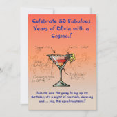 Invitation de fête d'anniversaire cosmopolite (Devant)