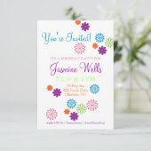 Invitation de fête d'anniversaire | Couleurs des c (Debout devant)