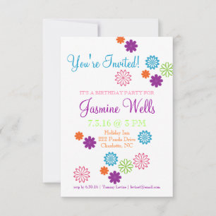 Invitation de fête d'anniversaire Couleurs des c