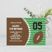 Invitation de fête d'anniversaire couturée de foot (Debout devant)