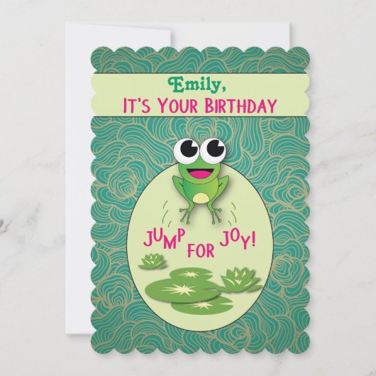 Invitation de fête d'anniversaire Cute Frog (Devant)