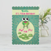 Invitation de fête d'anniversaire Cute Frog (Debout devant)