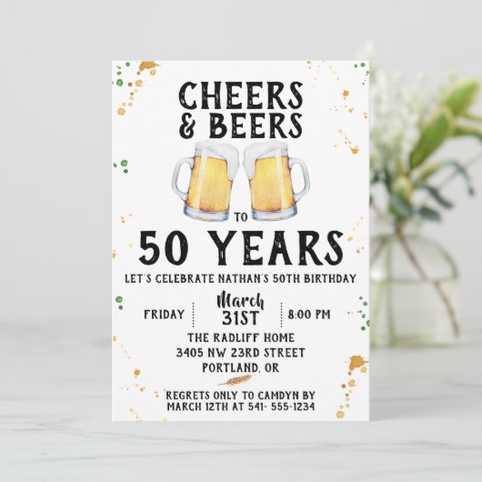 Invitation de fête d'anniversaire d'acclamations (Debout devant)