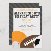 Invitation de fête d'anniversaire d'All Star (Devant / Derrière)