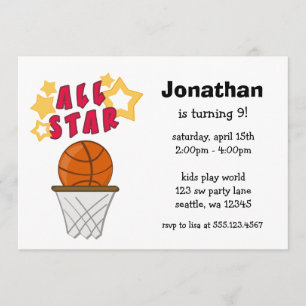 Invitation de fête d'anniversaire d'All Star de