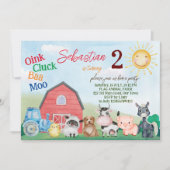 Invitation de fête d'anniversaire d'animal de ferm (Devant)