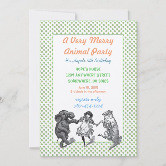 Invitation de fête d'anniversaire d'animal Frontiè (Devant)