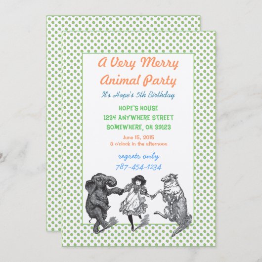 Invitation de fête d'anniversaire d'animal Frontiè (Devant / Derrière)