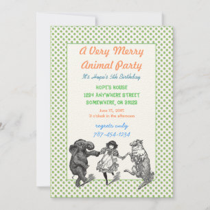 Invitation de fête d'anniversaire d'animal Frontiè
