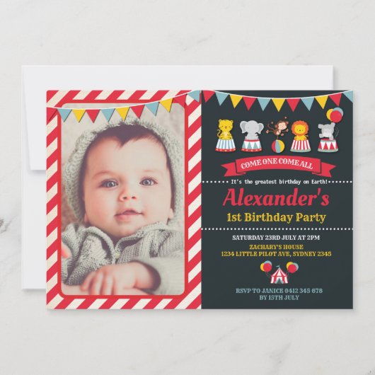 Invitation de fête d'anniversaire d'animaux de (Devant)