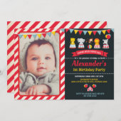 Invitation de fête d'anniversaire d'animaux de (Devant / Derrière)