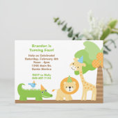 Invitation de fête d'anniversaire d'animaux de (Debout devant)