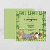 Invitation de fête d'anniversaire d'animaux de (Devant / Derrière)