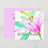 Invitation de fête d'anniversaire d'aquarelle de (Devant / Derrière)