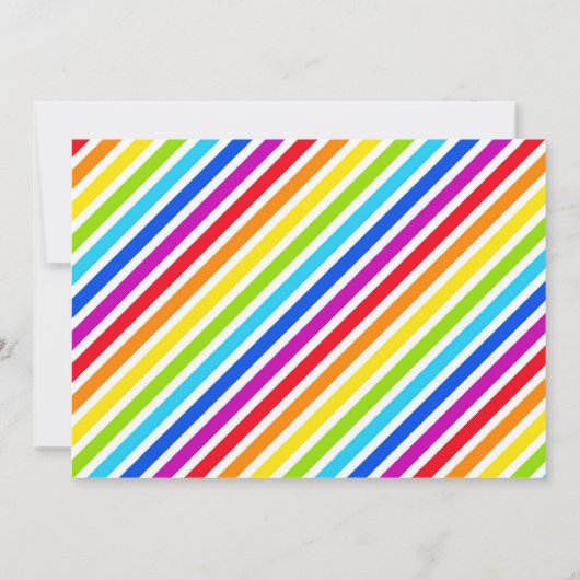 Invitation de fête d'anniversaire d'arc-en-ciel de (Dos)