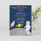 Invitation de fête d'anniversaire d'astronaute (Debout devant)