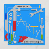 Invitation de fête d'anniversaire d'atelier (Devant / Derrière)