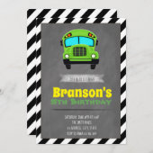 Invitation de fête d'anniversaire d'autobus (Devant / Derrière)