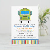 Invitation de fête d'anniversaire d'autobus de (Debout devant)