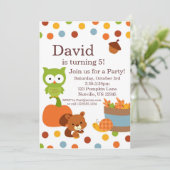 Invitation de fête d'anniversaire d'automne de (Debout devant)