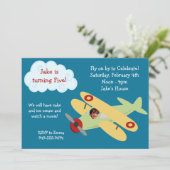 Invitation de fête d'anniversaire d'avion (Debout devant)